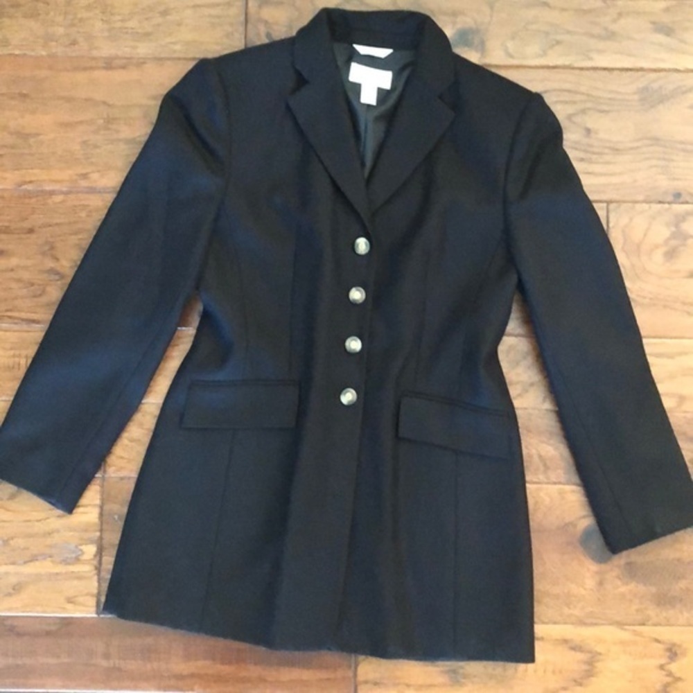 Talbots Like new  black classic wool pea coat - Picture 2 of 8